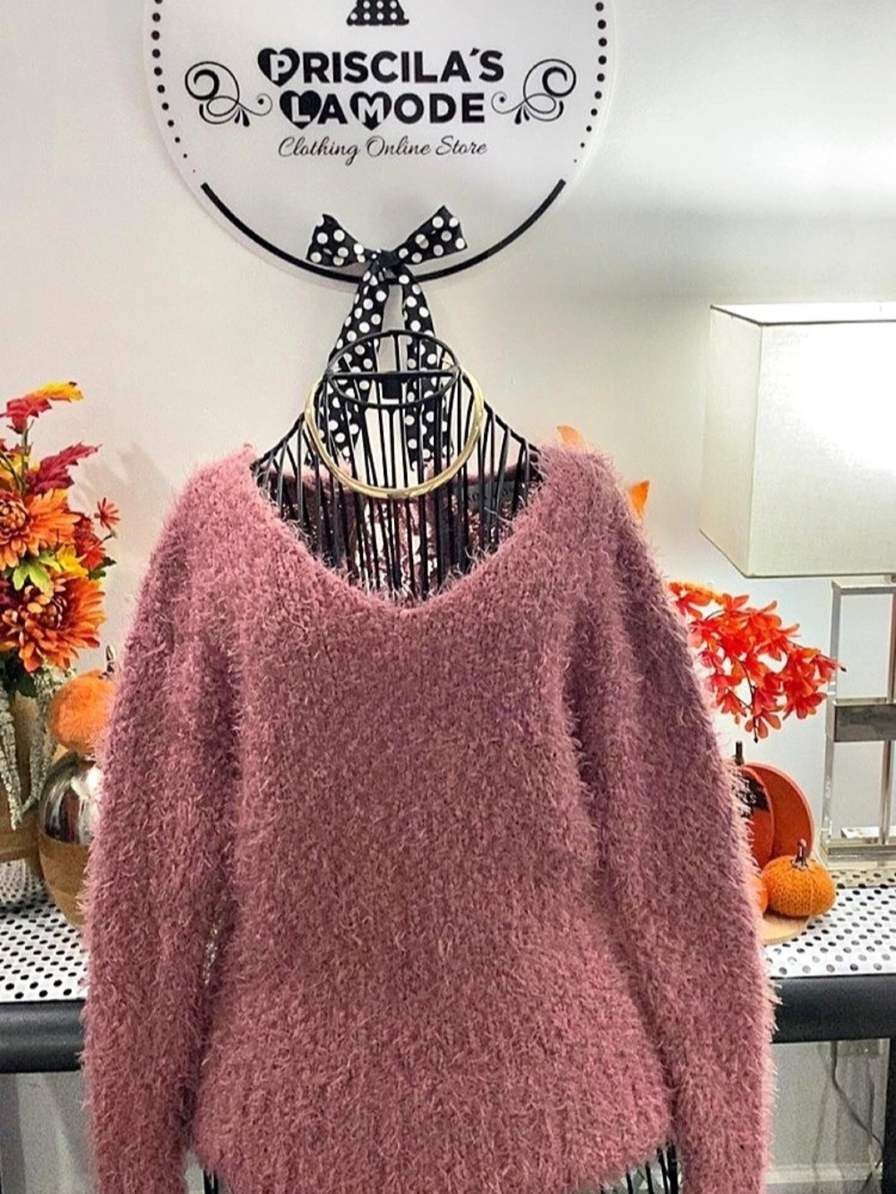 Knox Rose Fuzzy Sweater in Pink Size Small